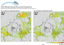 Estimated emissions of SOx-S and NOx-N in 2000