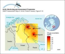 Model calculations of ground level yearly average sulfur dioxide air concentration on the Kola Peninsula