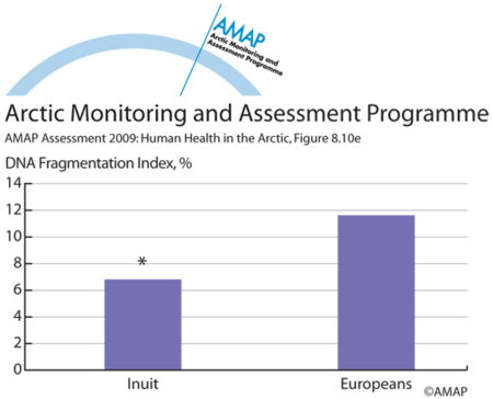 POPs related xenobiotic serum activities in Inuit and combined European study groups (e) (map/graphic/illustration)