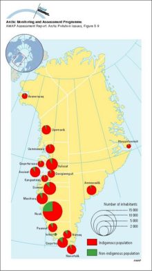 Total and indigenous populations of Greenland, by municipality, 1994