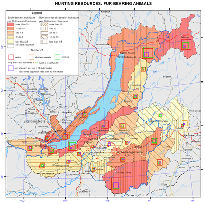 Barn Hunting Map 057. Hunting resources. Fur-bearing animals map — English