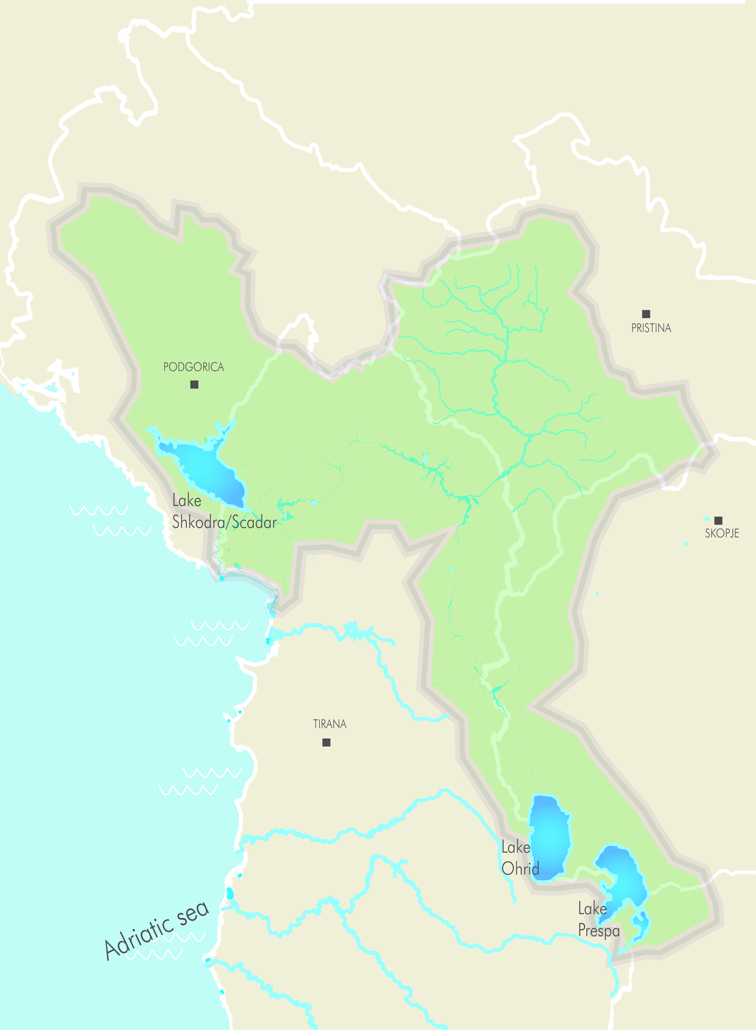 Map of the extended Drin Basin